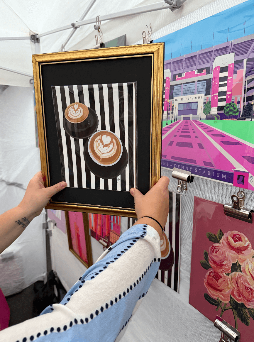 Coffee Club Art Print B&W