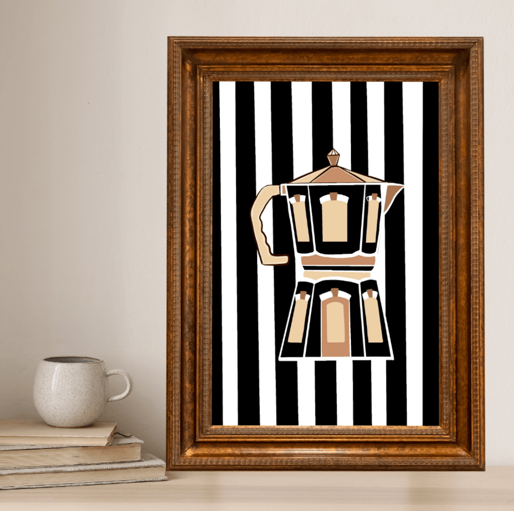 Coffee Club Art Print Espresso B&W