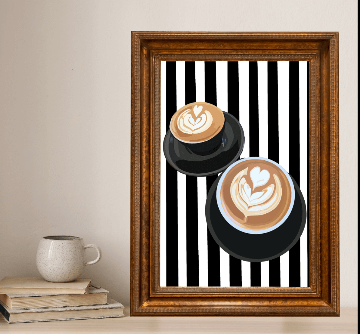 Coffee Club Art Print B&W