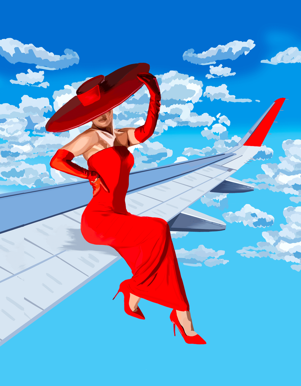 Lady Red: Haute Altitude Art Print