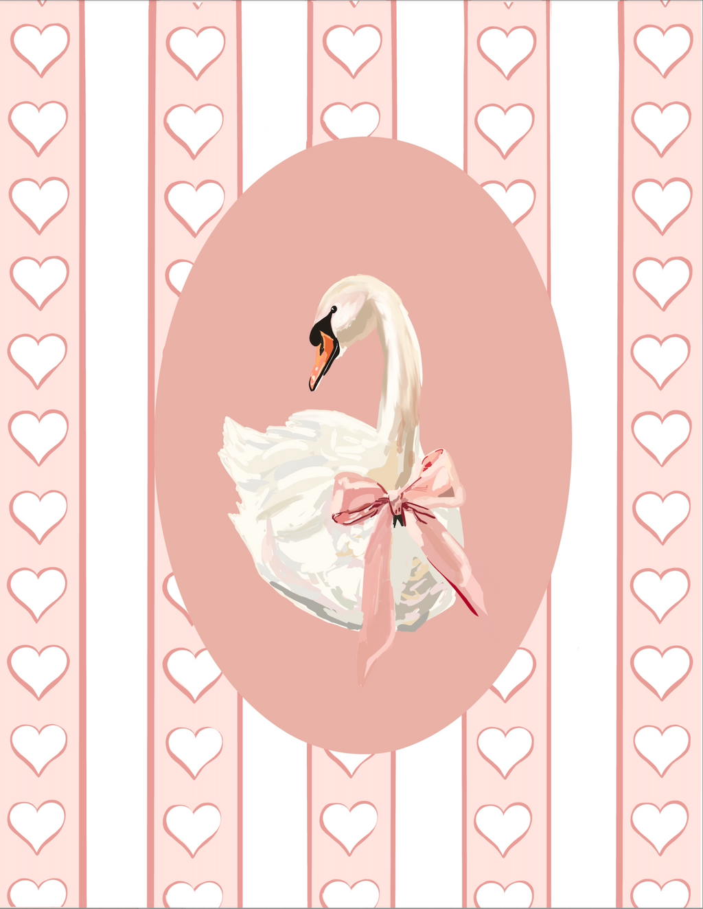 Swanful Romance Art Print