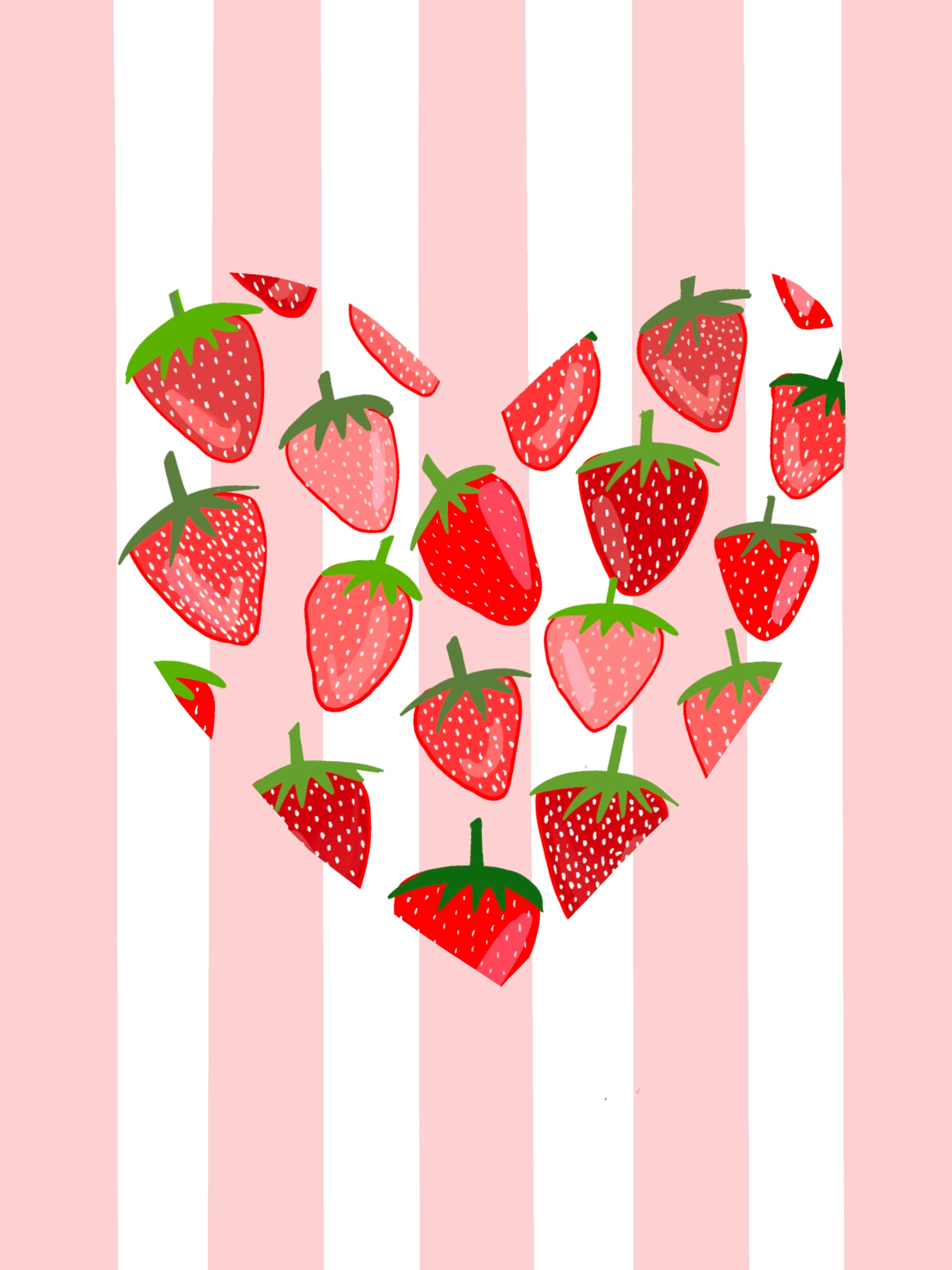 Strawberry Hearts Art Print
