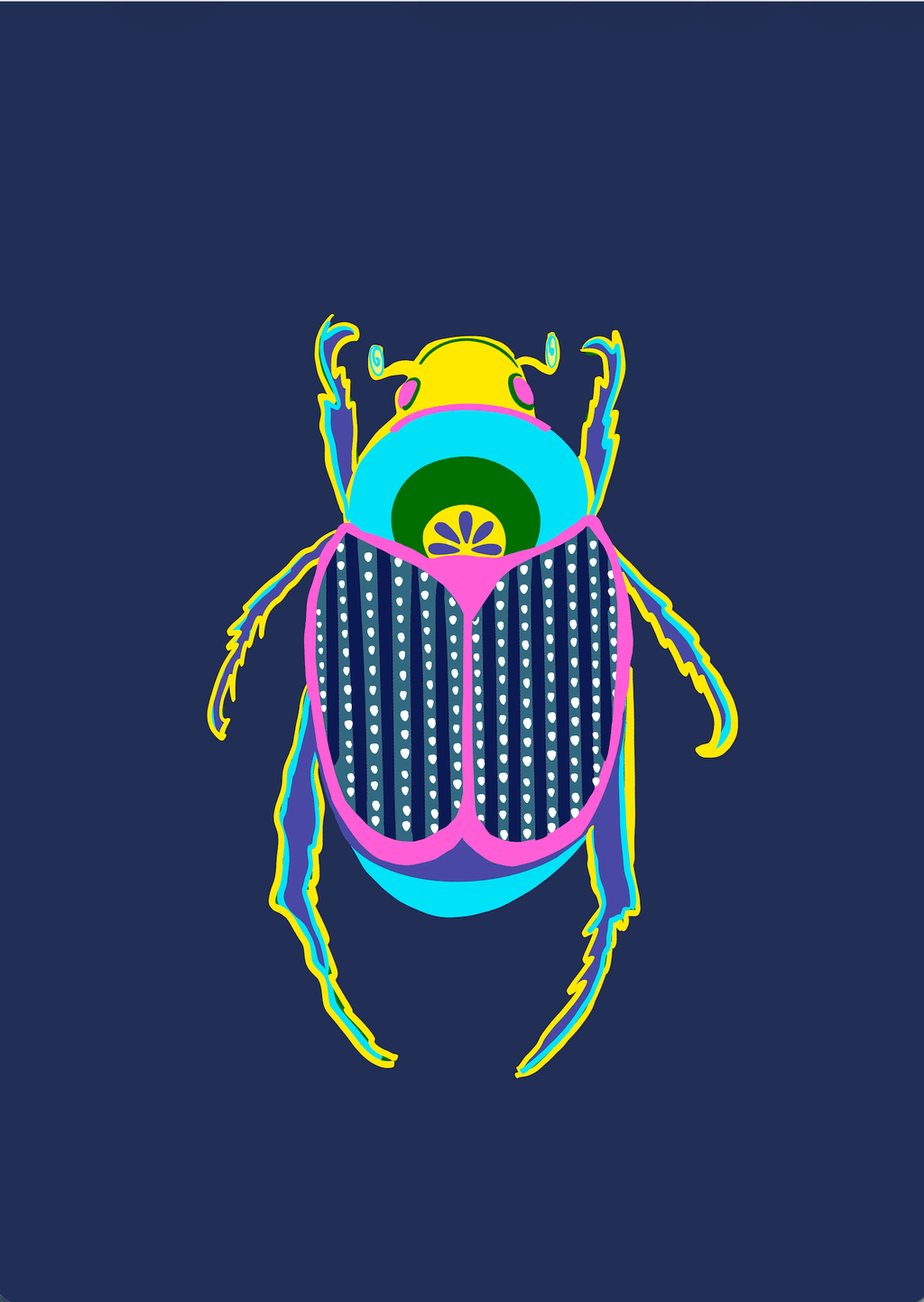 Bailey Made Art Co Beetle Social Club Art Prints 5x7 / Navy Background Art