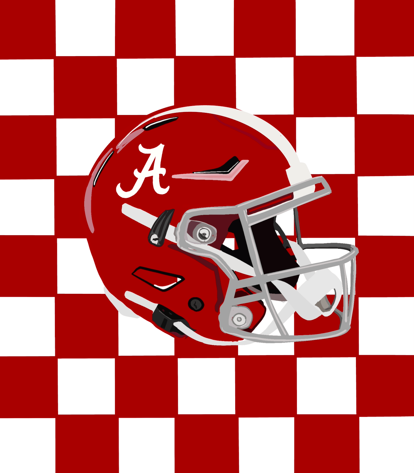 Bailey Made Art Co University of Alabama Helmet Officially Licensed Print 5x7 / Red A Art