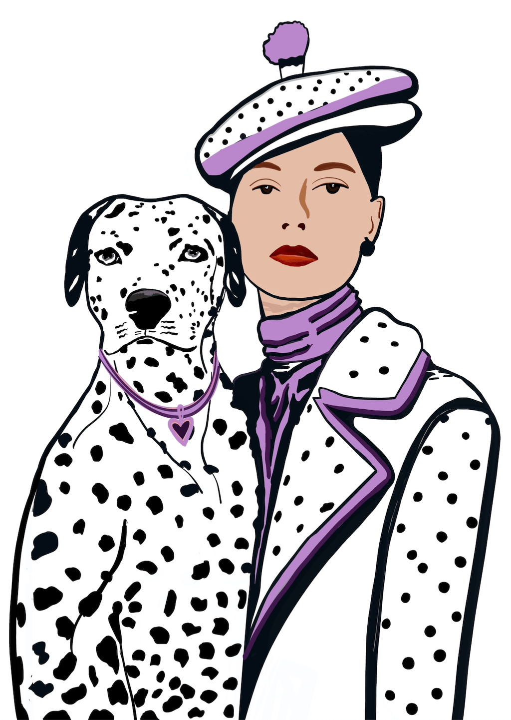 Bailey Made Art Co Purple Paradise Spot Check Art Print 5x7 / White Background Art