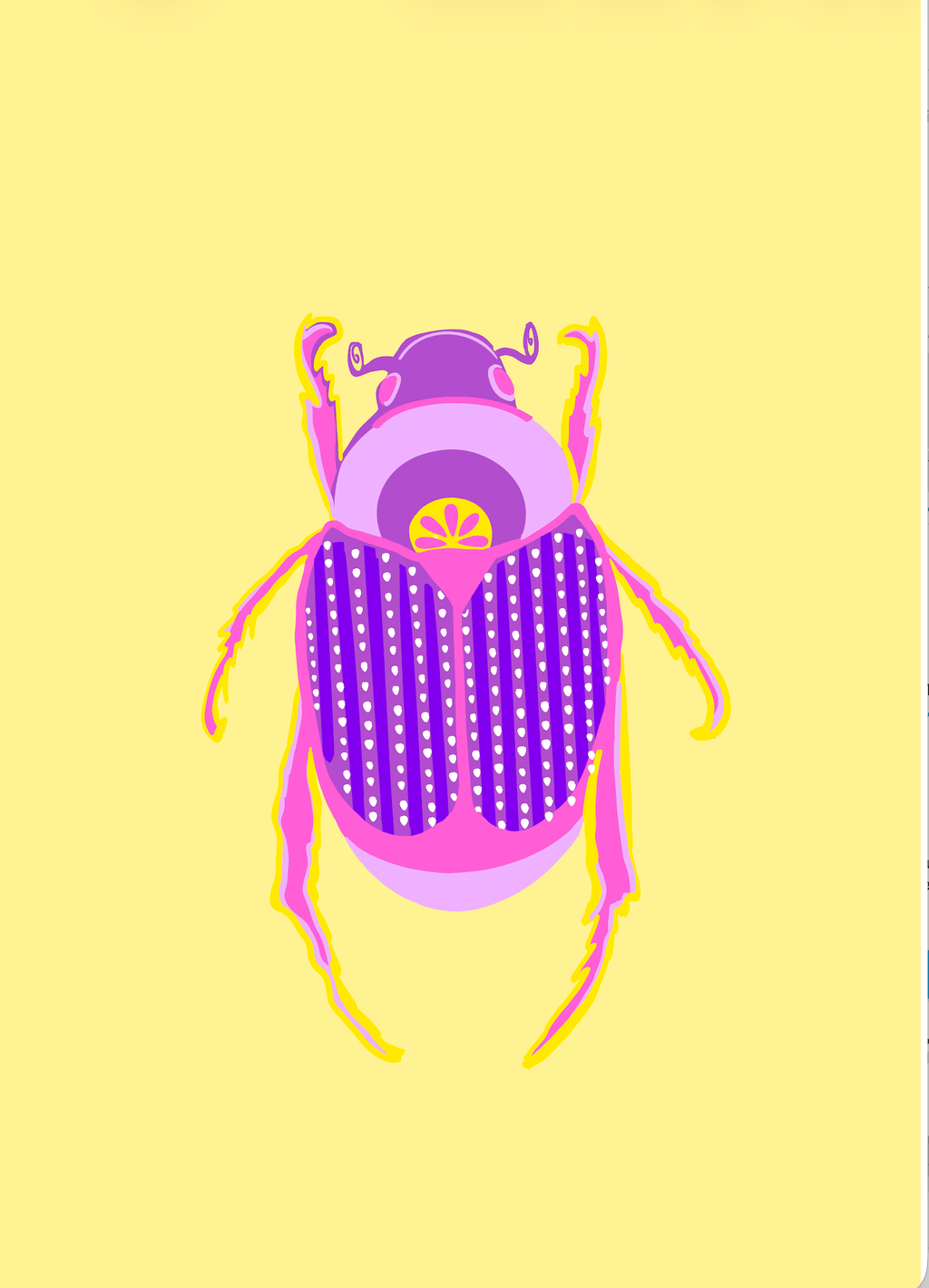 Bailey Made Art Co Beetle Social Club Art Prints 5x7 / Yellow Background Art