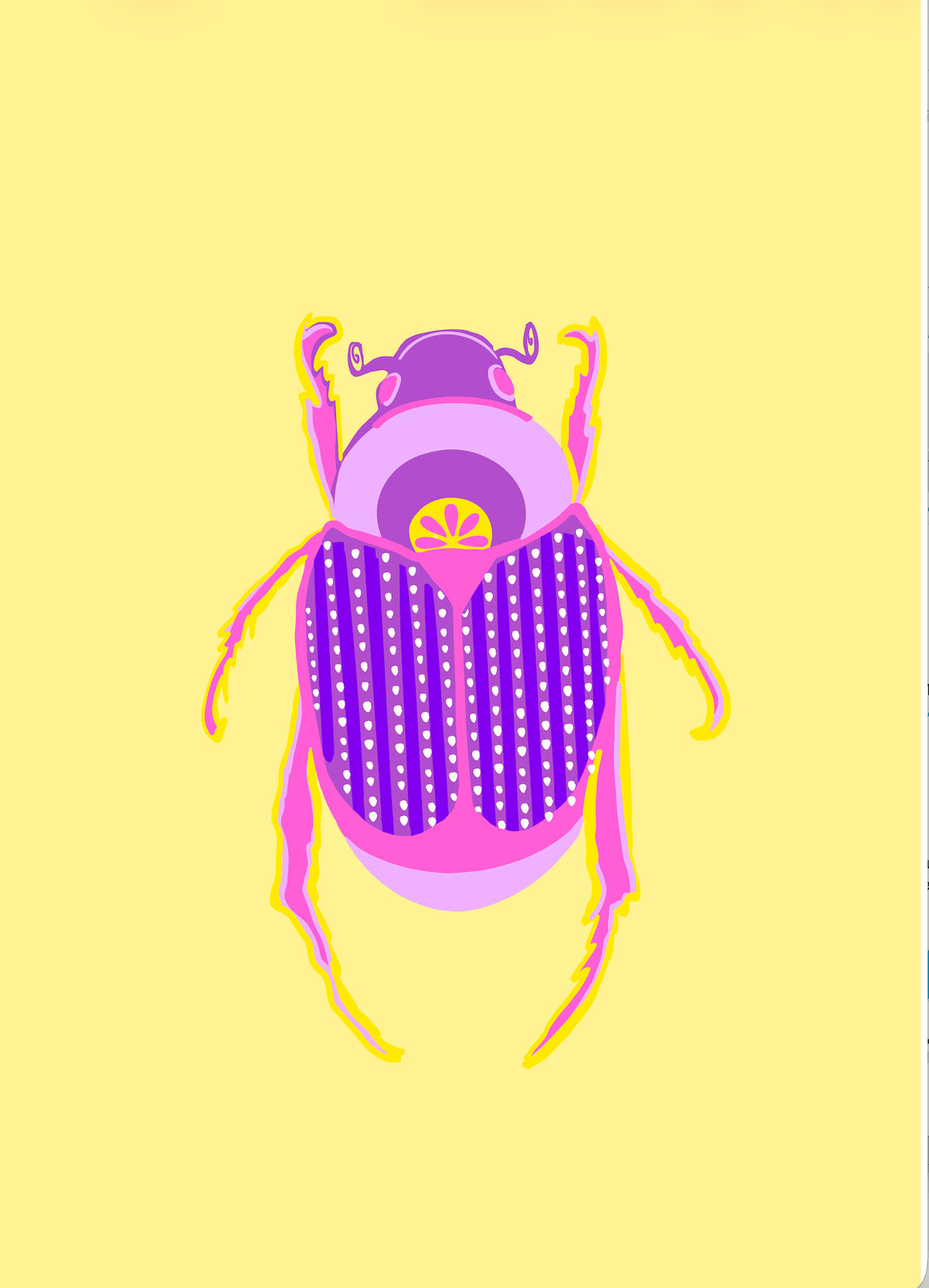 Bailey Made Art Co Beetle Social Club Art Prints 5x7 / Yellow Background Art