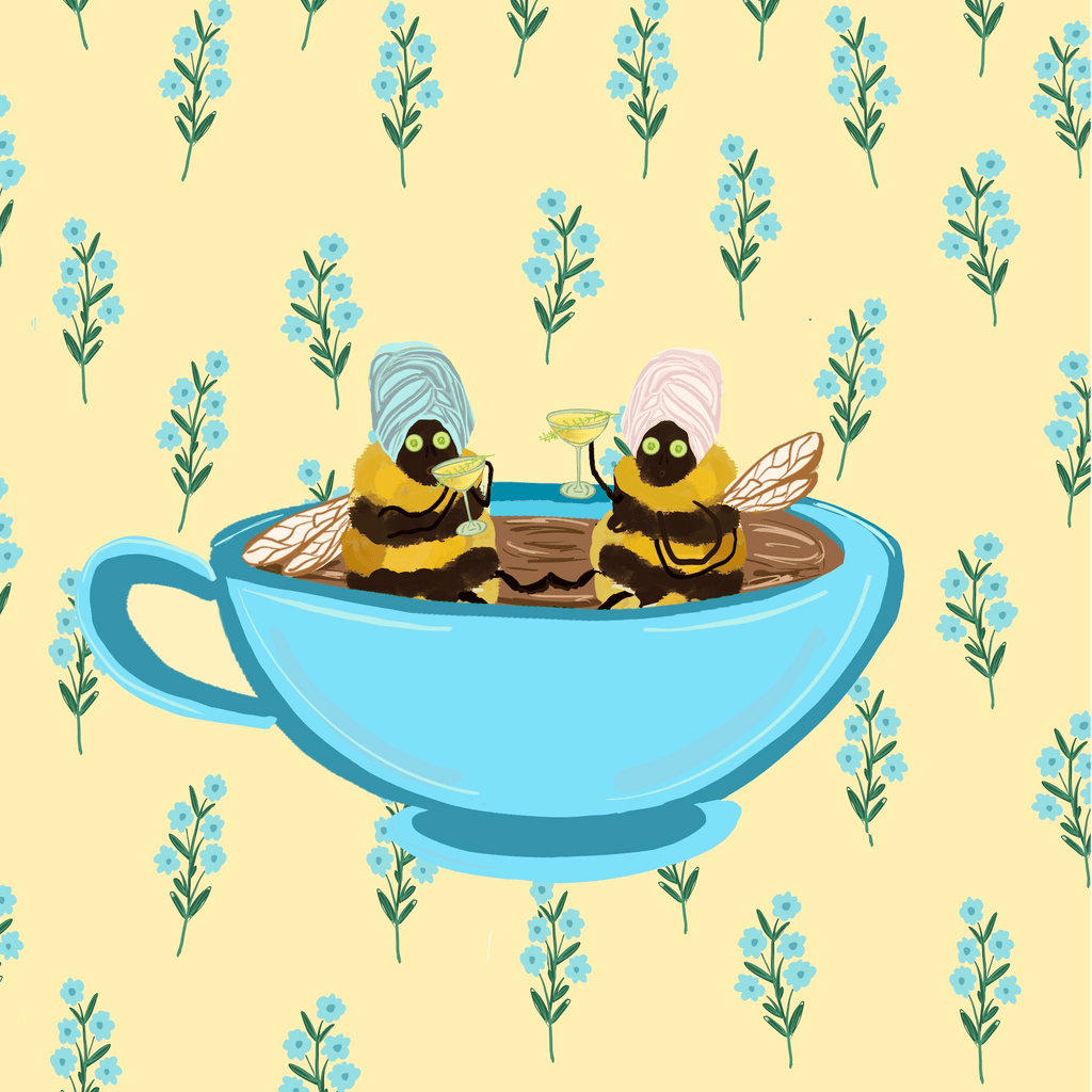 Bailey Made Art Co Spill the Tea, Honey! 5x7 / Yellow Floral Art