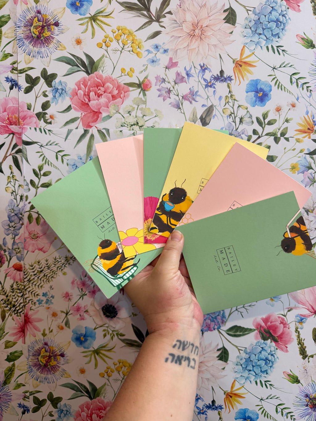 Bailey Made Art Co Bee Notecard Variety Pack: Set of 6 6 card pack Art