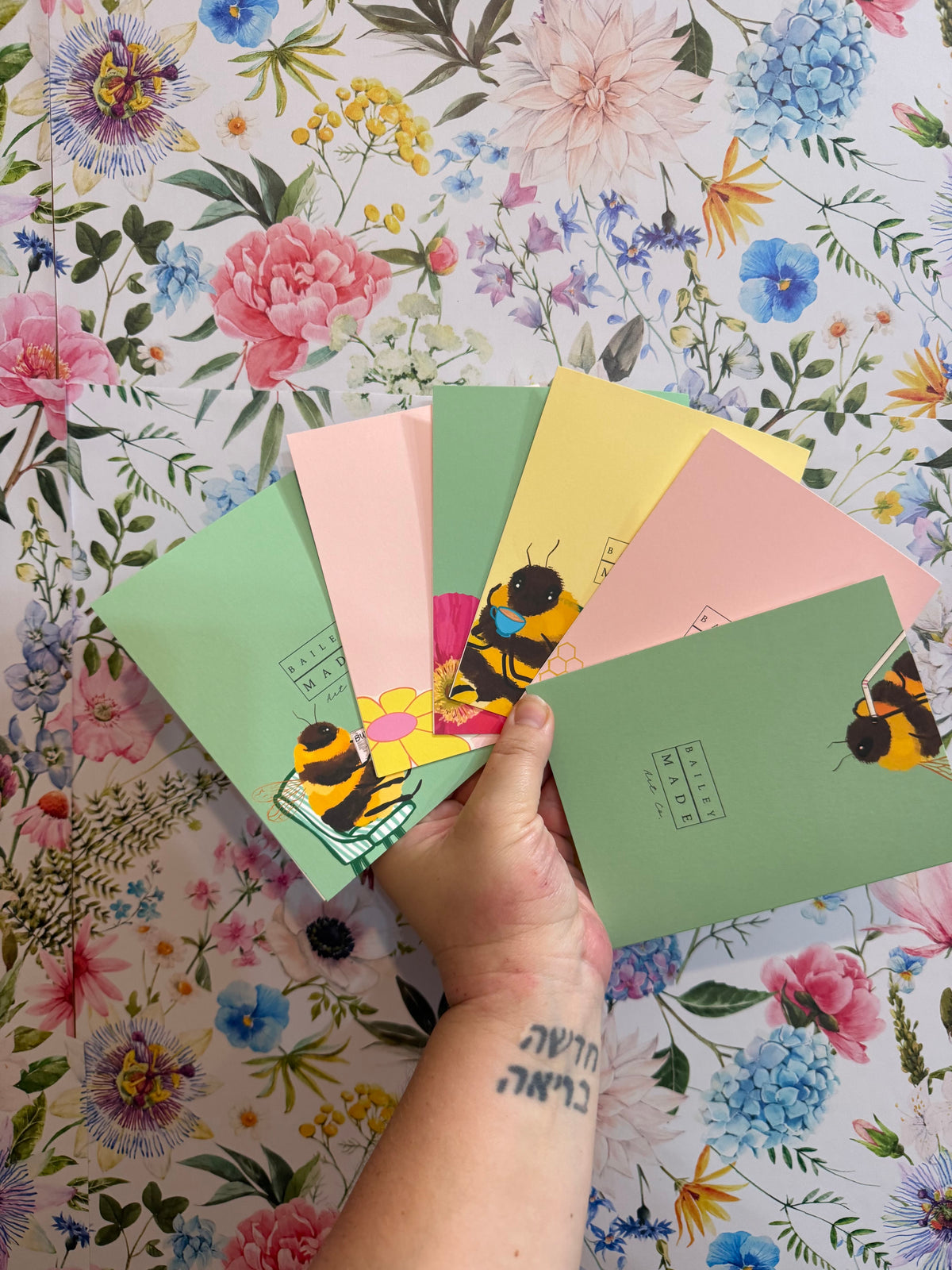 Bailey Made Art Co Bee Notecard Variety Pack: Set of 6 6 card pack Art