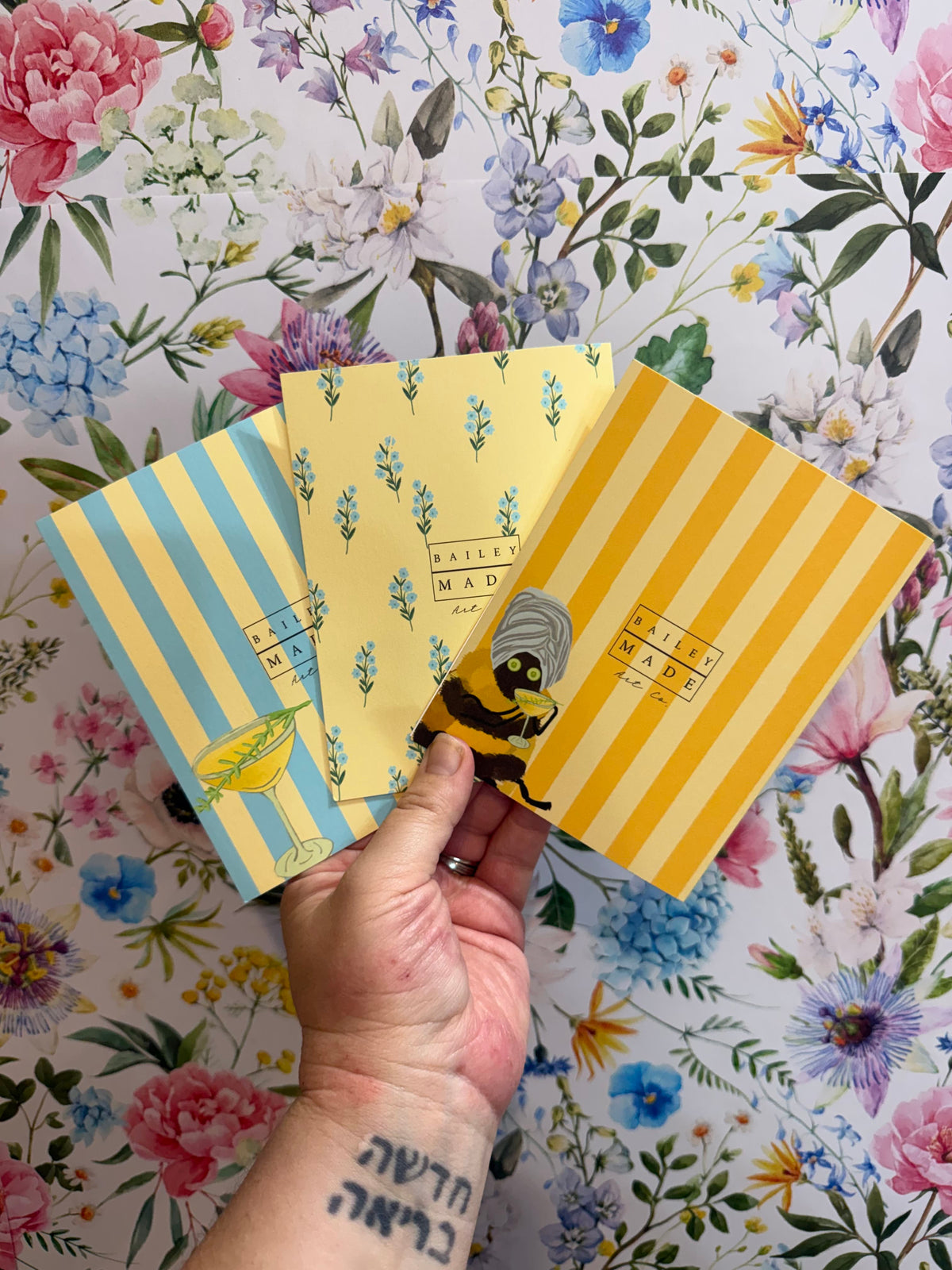 Bailey Made Art Co Bee Notecard Variety Pack: Set of 6 6 card pack Art