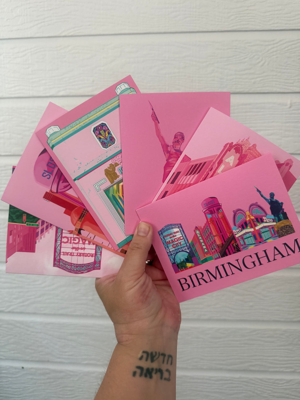 Bailey Made Art Co Birmingham Pretty in Pink Notecard Variety Set 6 Pack- $20 6 card pack