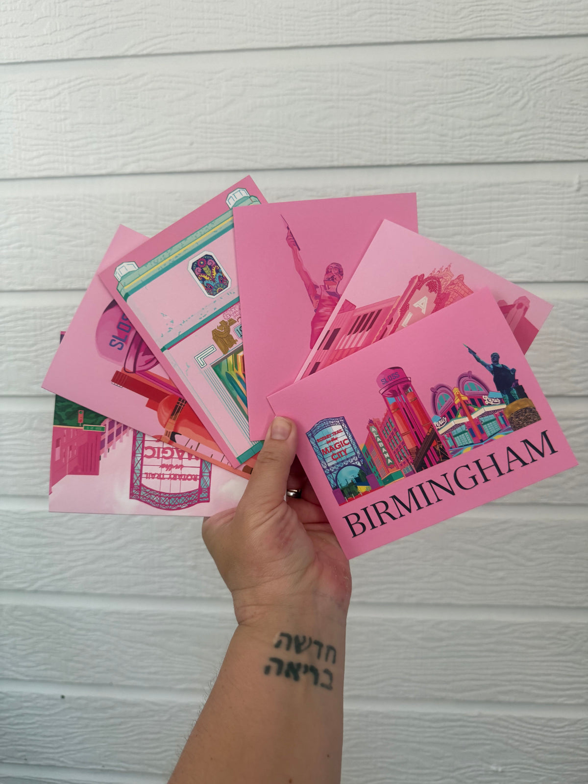 Bailey Made Art Co Birmingham Pretty in Pink Notecard Variety Set 6 Pack- $20 6 card pack