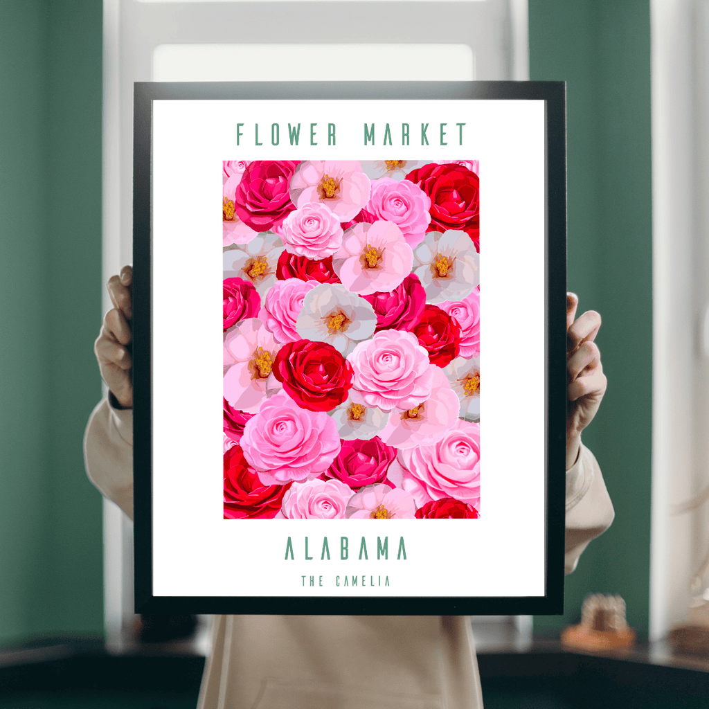 Bailey Made Art Co Alabama Camelias Flower Market Print Art