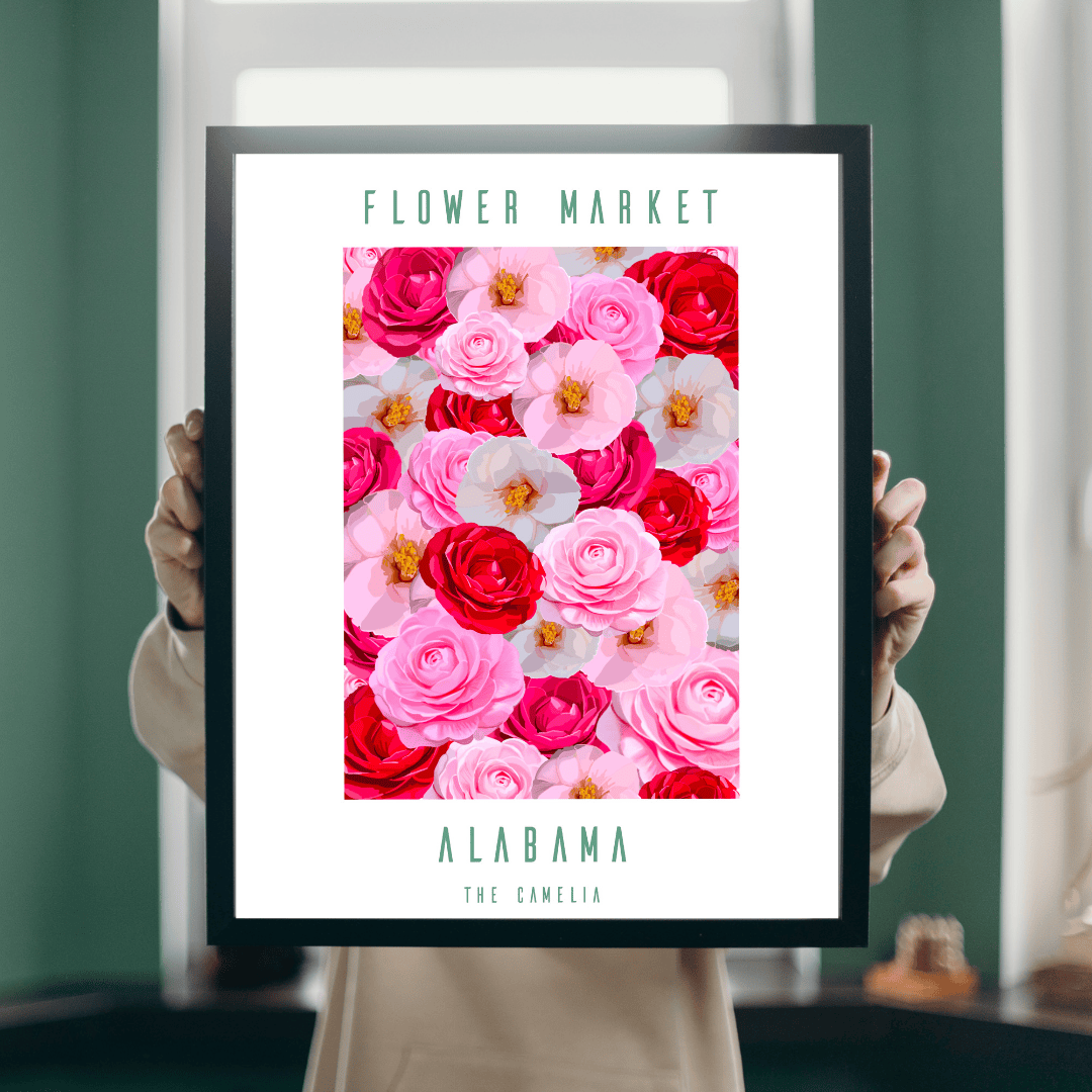 Bailey Made Art Co Alabama Camelias Flower Market Print Art