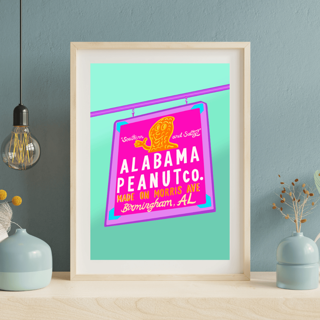 Bailey Made Art Co Alabama Peanut Company Art Print Art