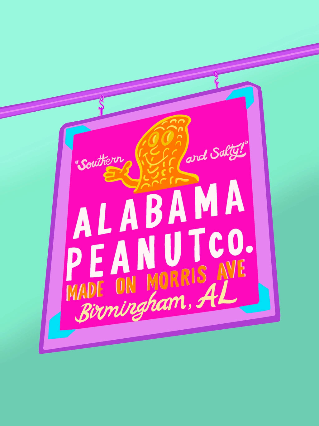 Bailey Made Art Co Alabama Peanut Company Art Print Art