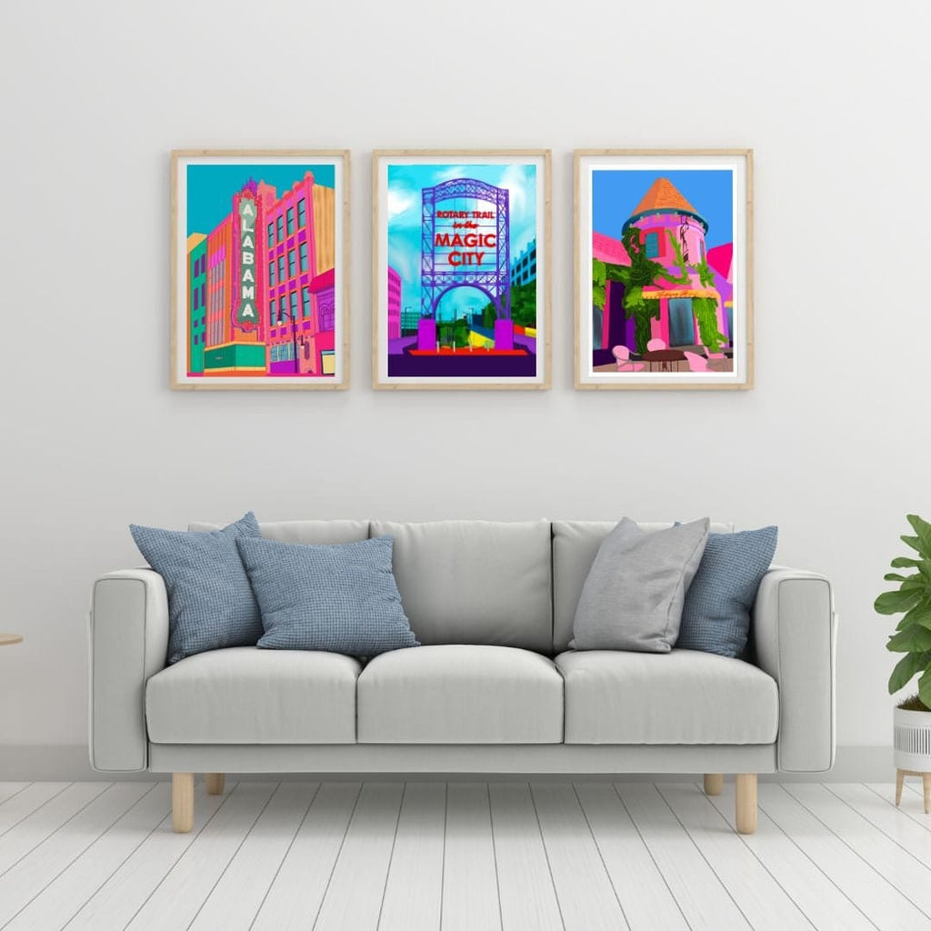 Bailey Made Art Co Alabama Theater Birmingham Art Print Art