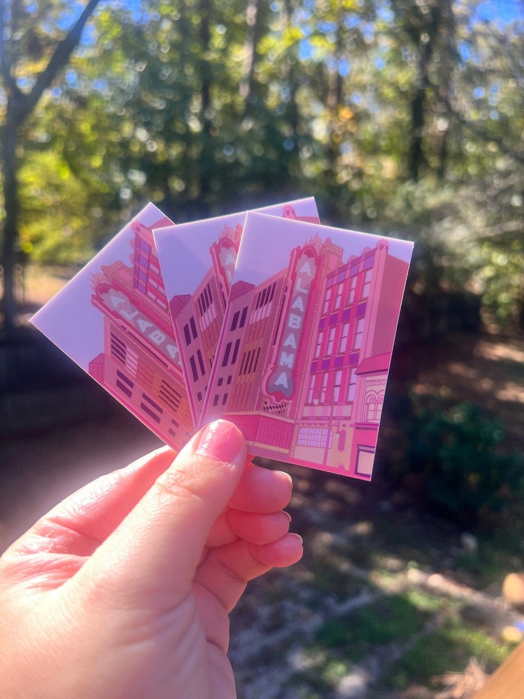 Bailey Made Art Co Alabama Theater Birmingham Blush Vinyl Sticker Sticker