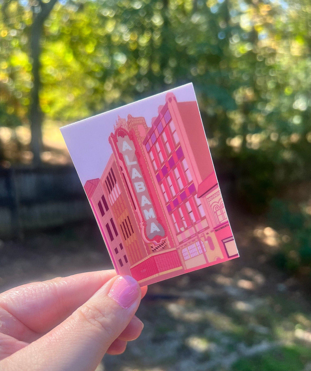 Bailey Made Art Co Alabama Theater Birmingham Blush Vinyl Sticker Sticker