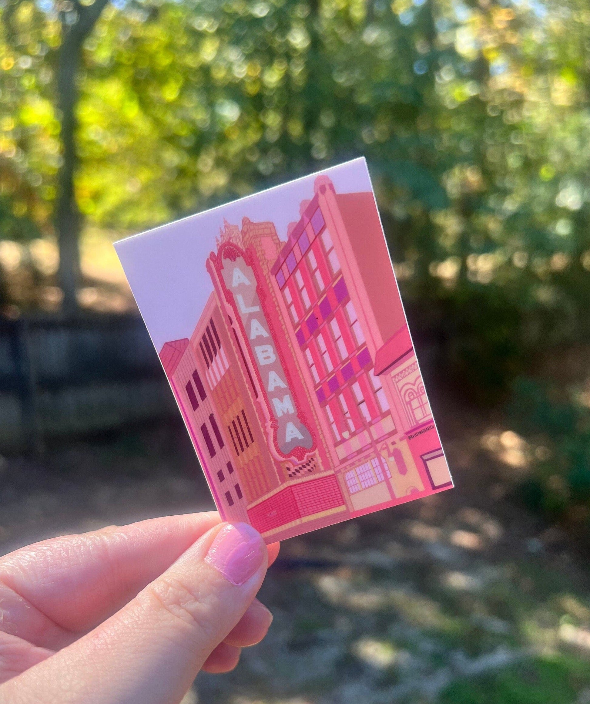 Bailey Made Art Co Alabama Theater Birmingham Blush Vinyl Sticker Sticker