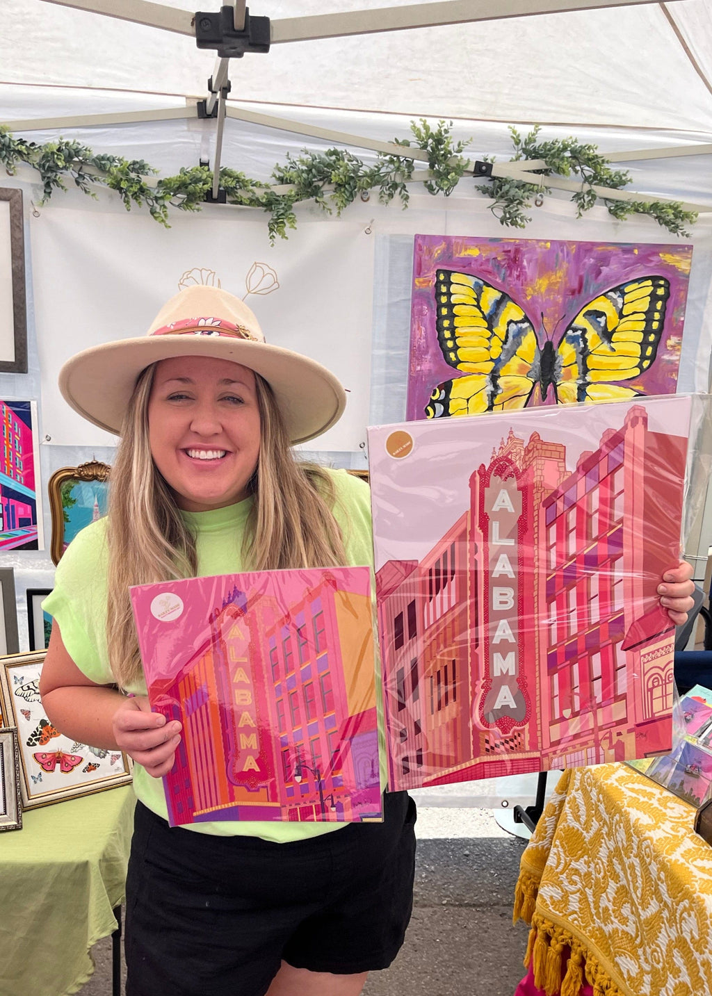 Bailey Made Art Co Alabama Theater Birmingham Hot Pink Art Print Art