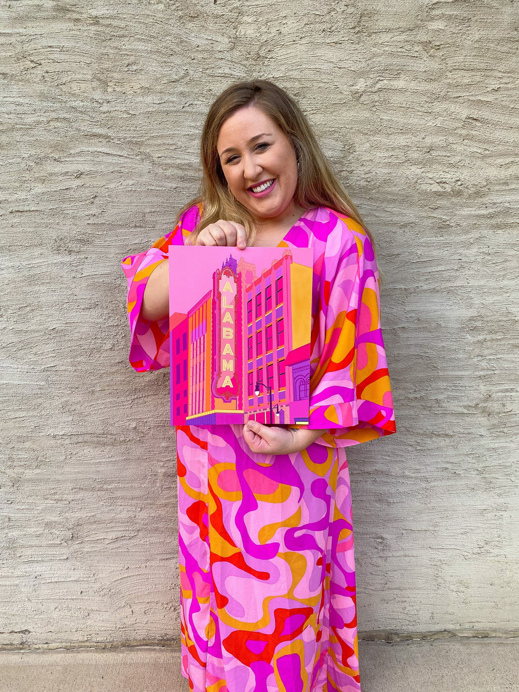 Bailey Made Art Co Alabama Theater Birmingham Hot Pink Art Print Art