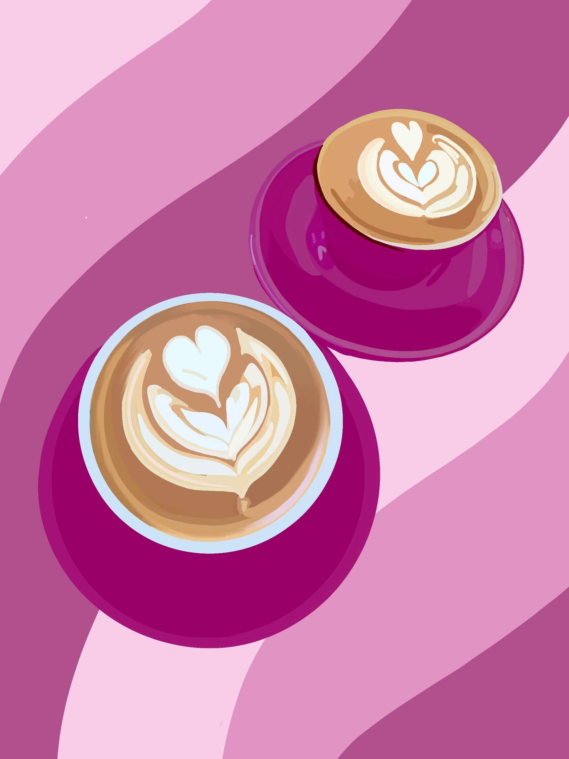 Bailey Made Art Co Artful Brews Coffee Print (Teal & Rasberry) Art