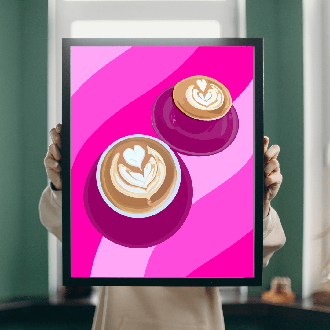 Bailey Made Art Co Artful Brews Fuschia Art Print Art