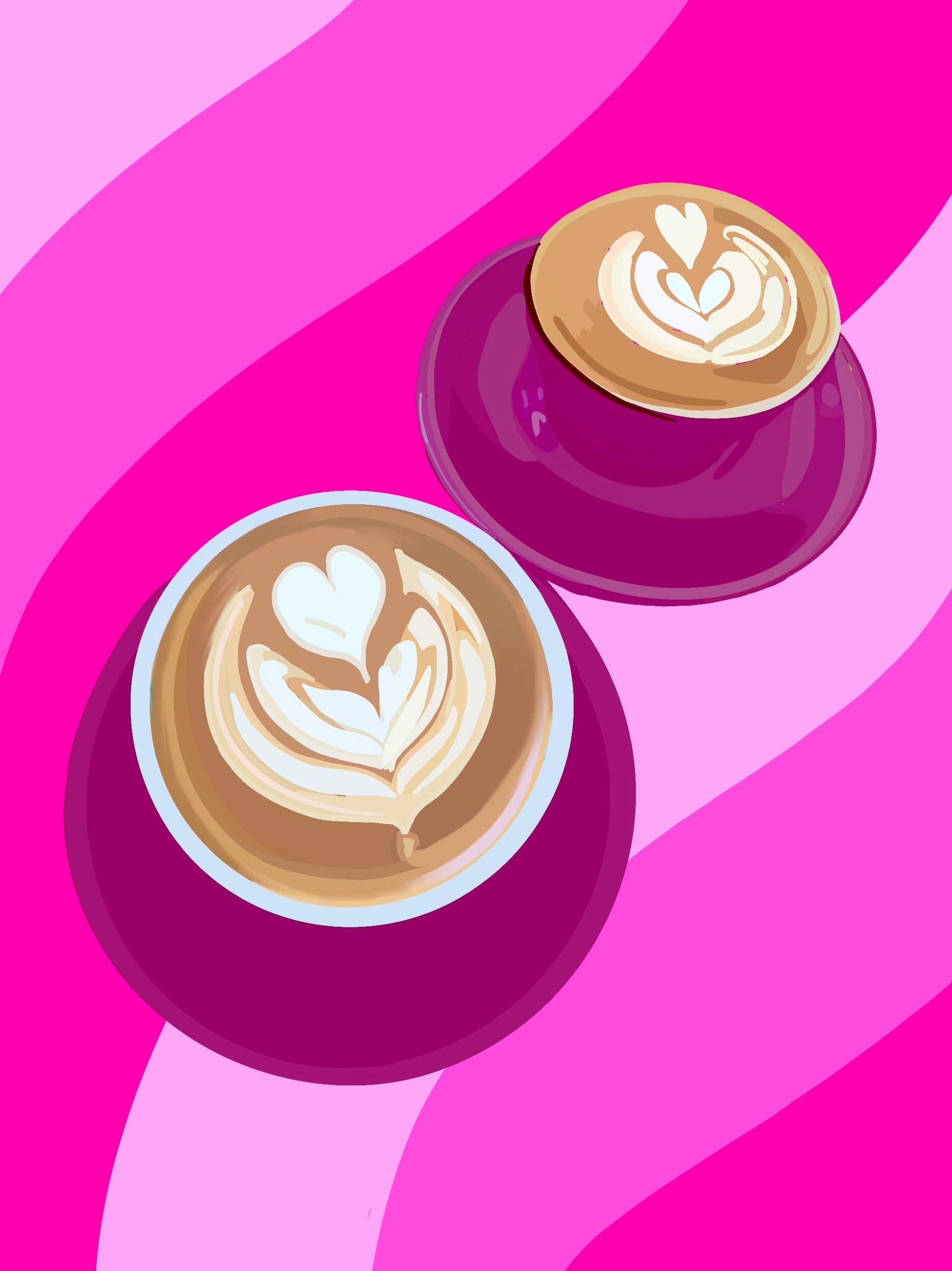 Bailey Made Art Co Artful Brews Fuschia Art Print Art