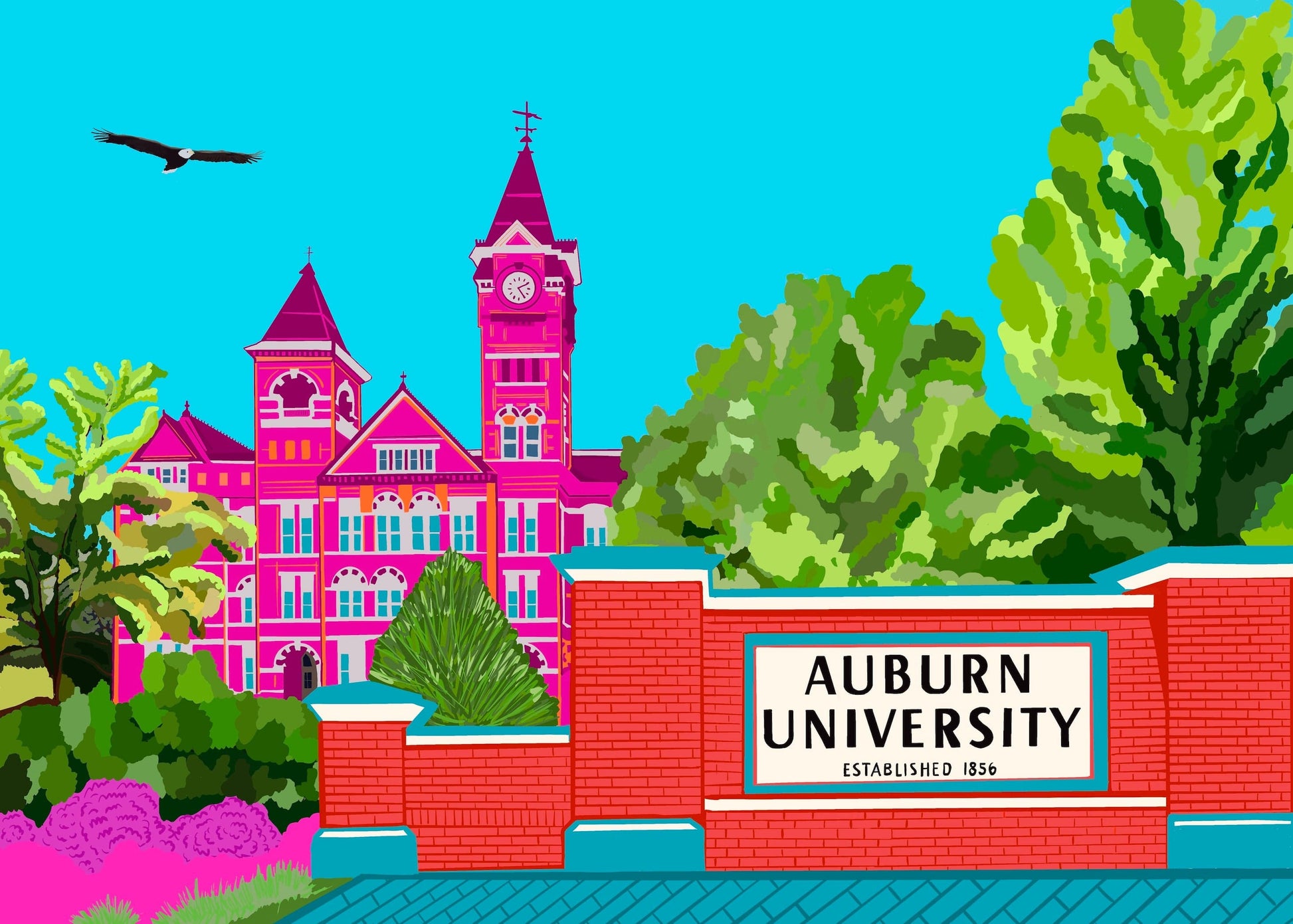Bailey Made Art Co Auburn University Samford Hall Art Print- Officially Liscensed with CLC Art