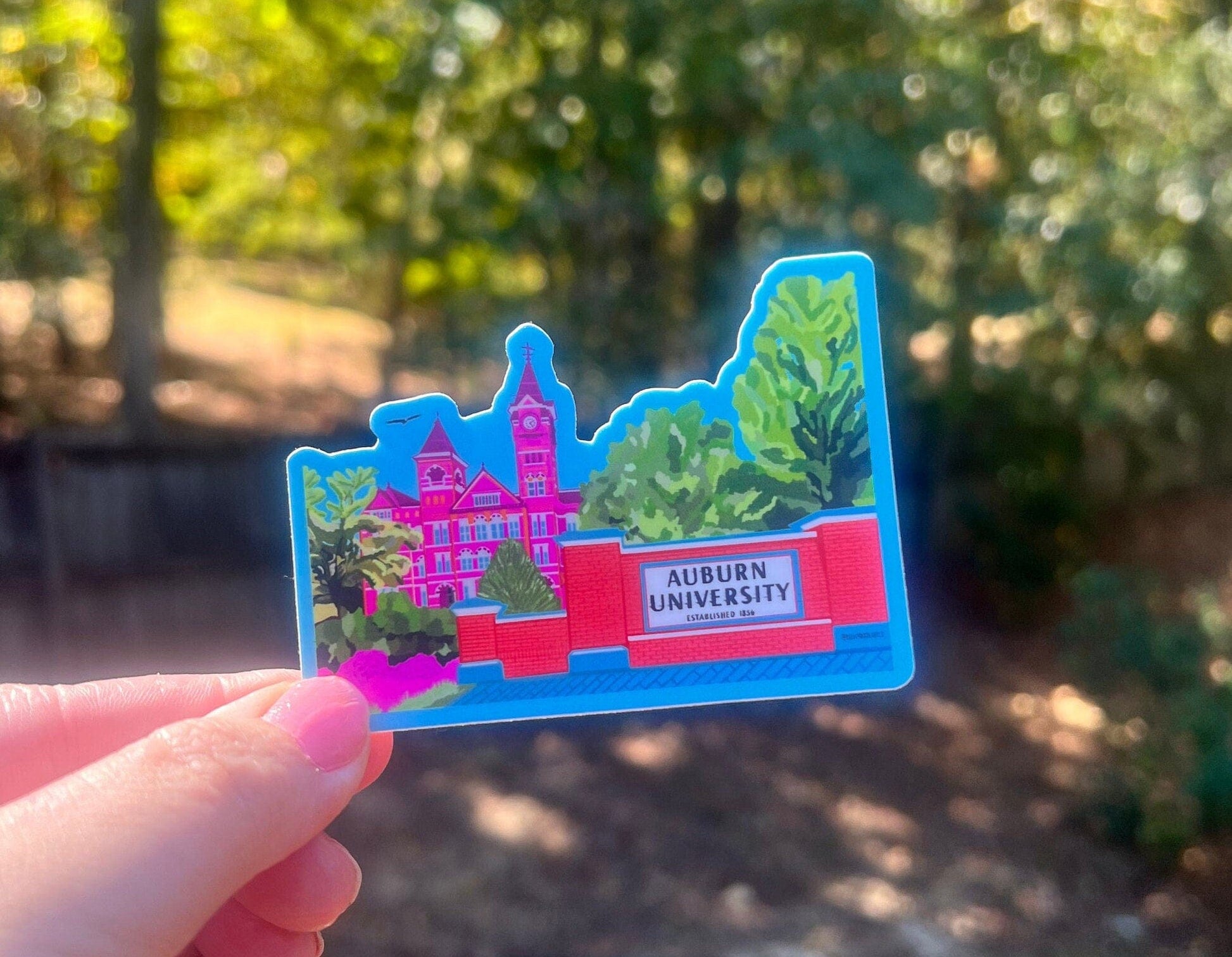 Bailey Made Art Co Auburn University Samford Hall Sticker Sticker