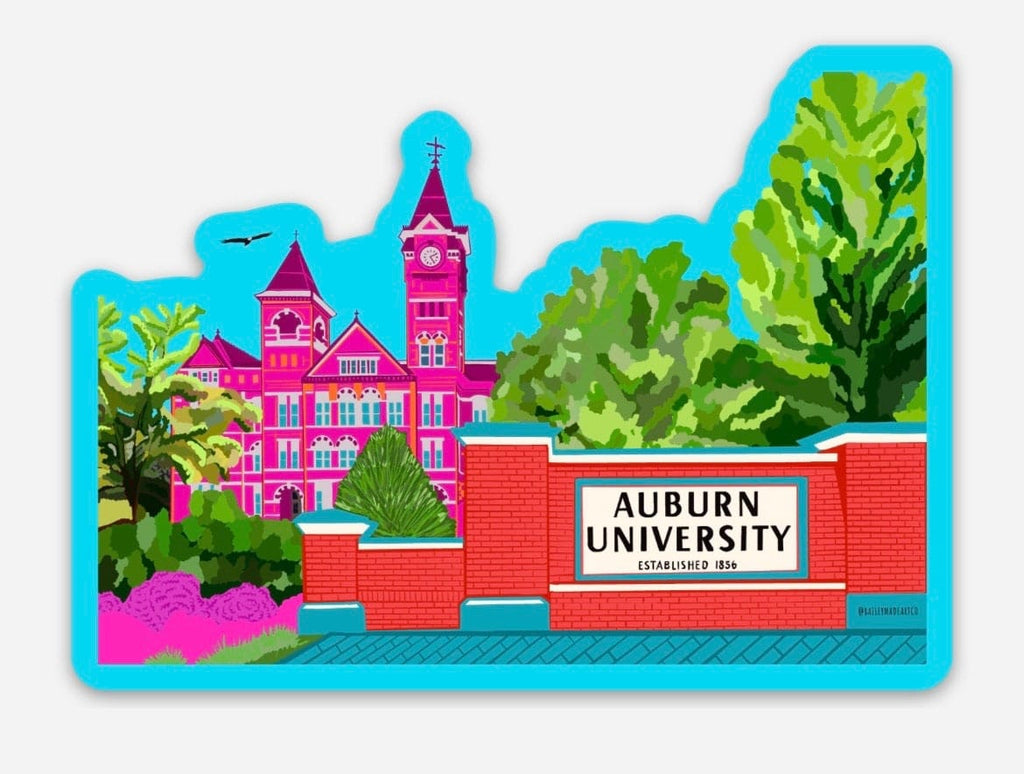 Bailey Made Art Co Auburn University Samford Hall Sticker Sticker