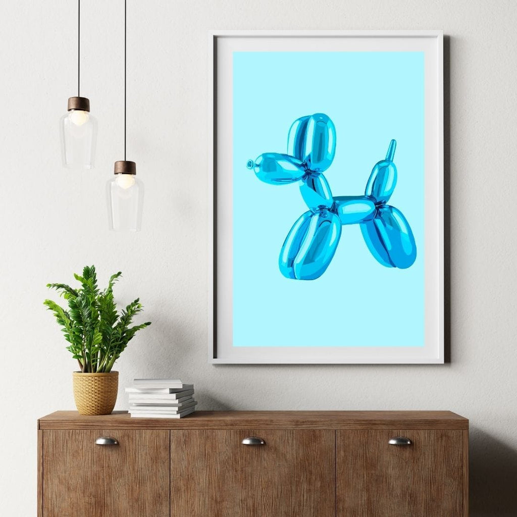 Bailey Made Art Co Balloon Dog Blue Art Print Art
