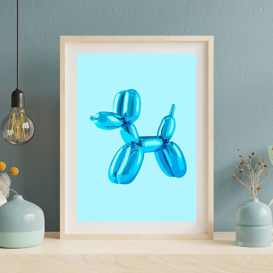 Bailey Made Art Co Balloon Dog Blue Art Print Art