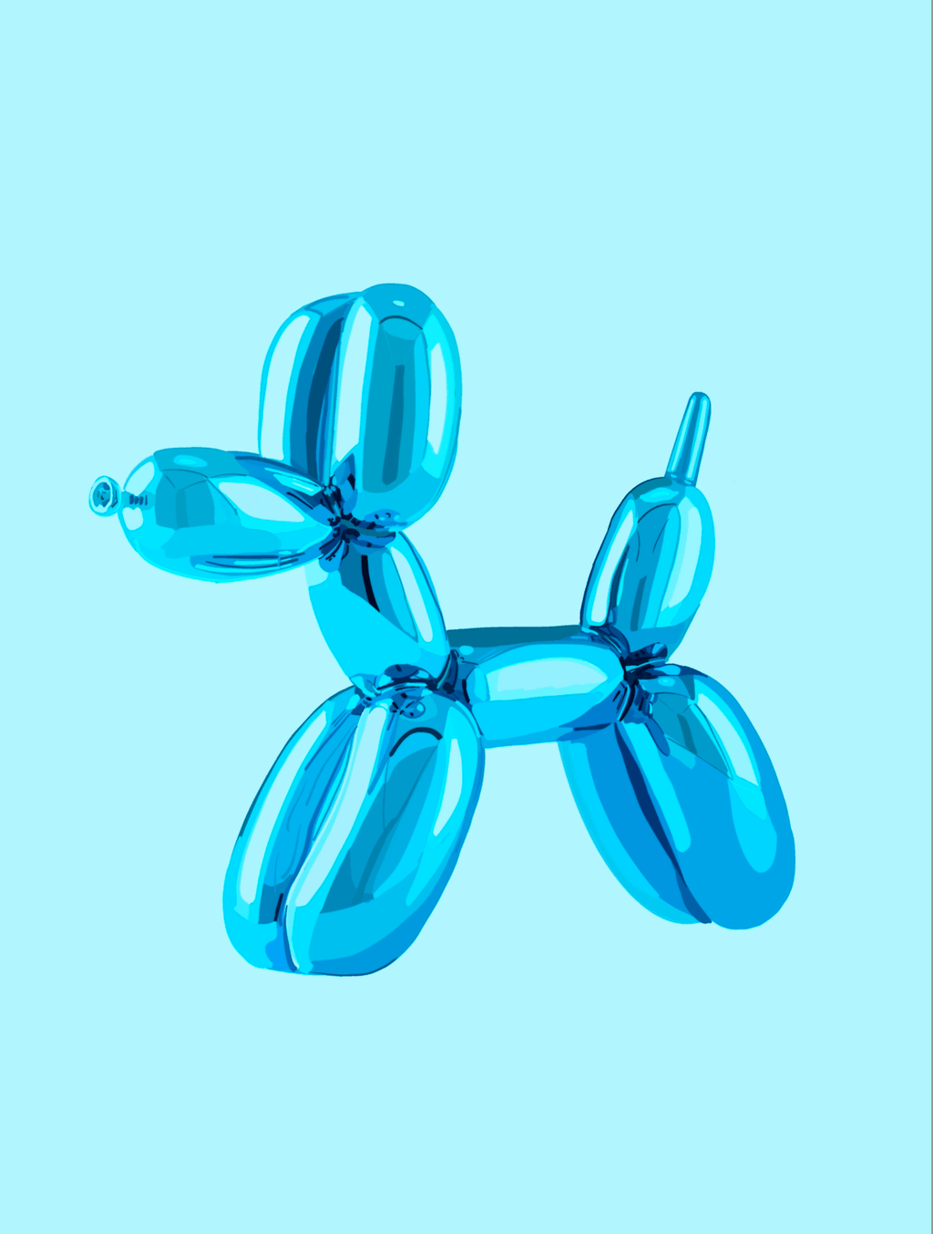 Bailey Made Art Co Balloon Dog Blue Art Print Art