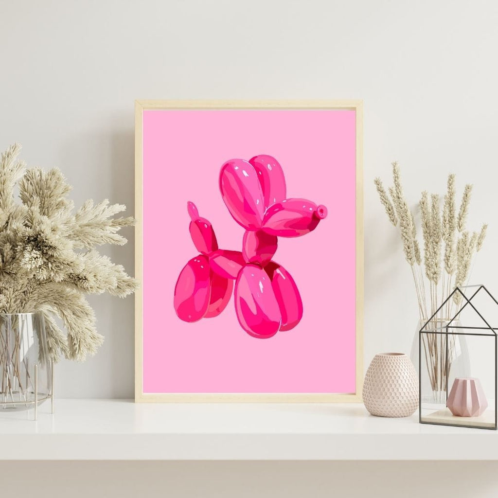 Bailey Made Art Co Balloon Dog Pink Art Print Art
