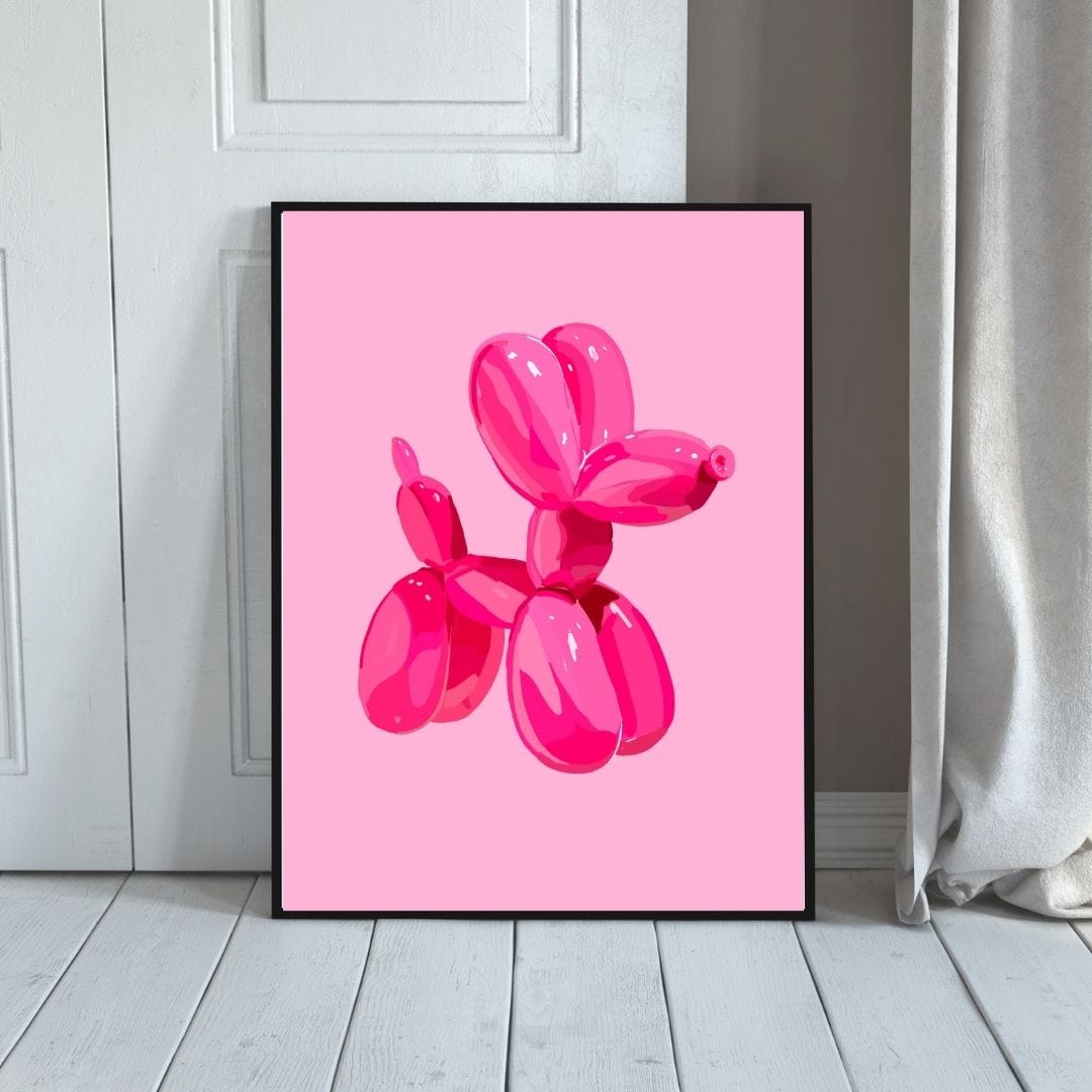 Bailey Made Art Co Balloon Dog Pink Art Print Art