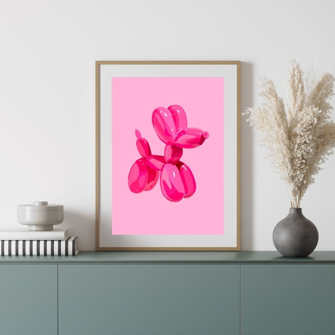 Bailey Made Art Co Balloon Dog Pink Art Print Art