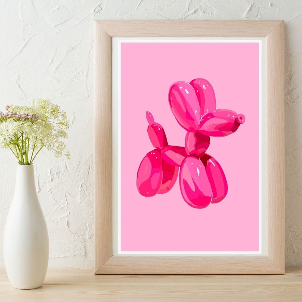 Bailey Made Art Co Balloon Dog Pink Art Print Art