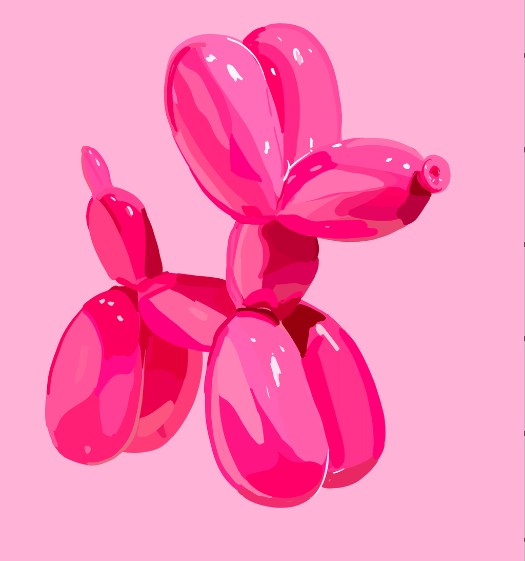 Bailey Made Art Co Balloon Dog Pink Art Print Art