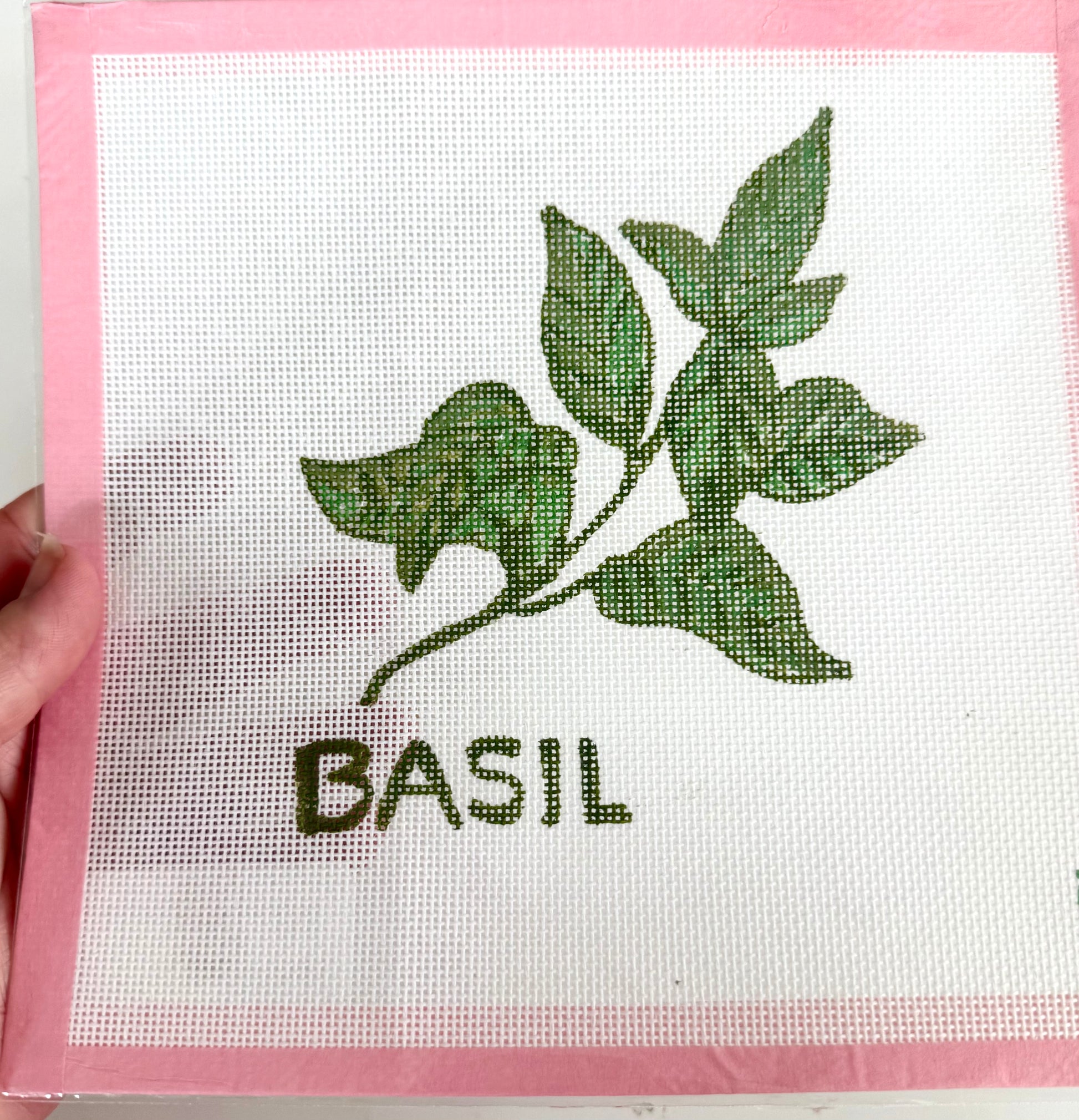 Bailey Made Art Co Basil Needlepoint Canvas Art