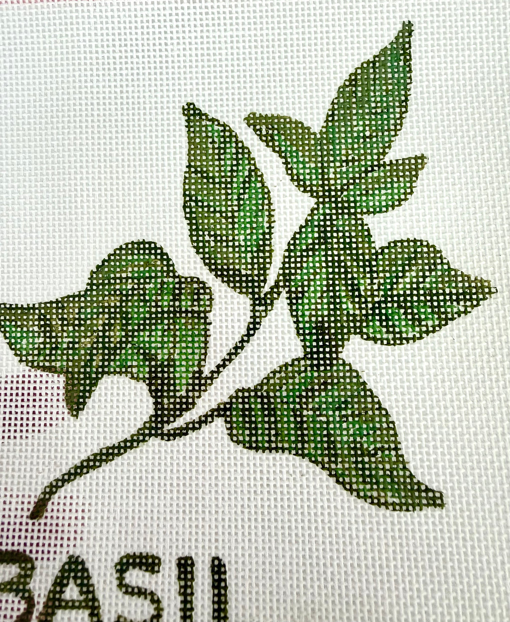 Bailey Made Art Co Basil Needlepoint Canvas Art