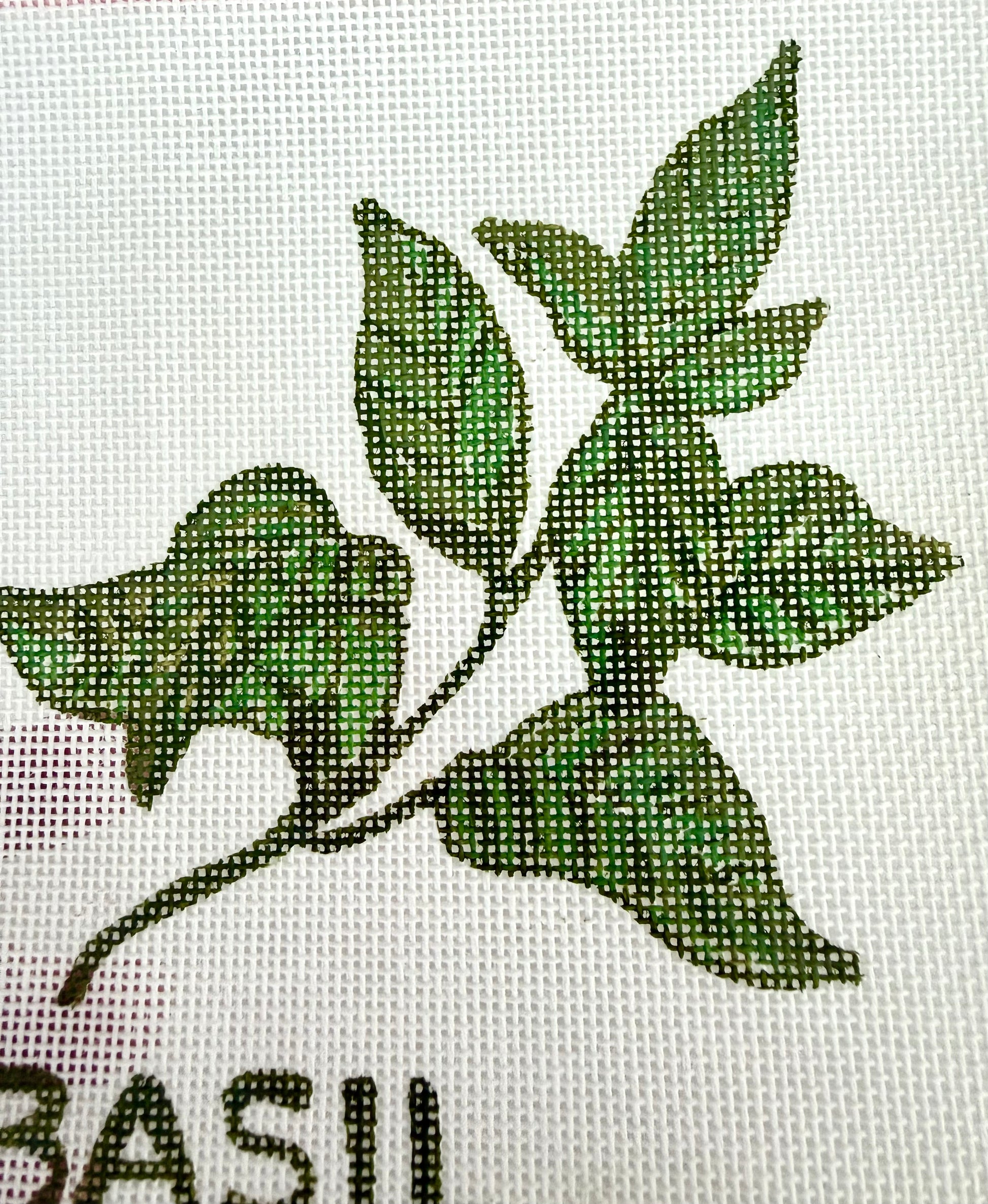 Bailey Made Art Co Basil Needlepoint Canvas Art