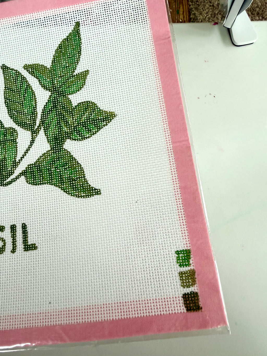 Bailey Made Art Co Basil Needlepoint Canvas Art