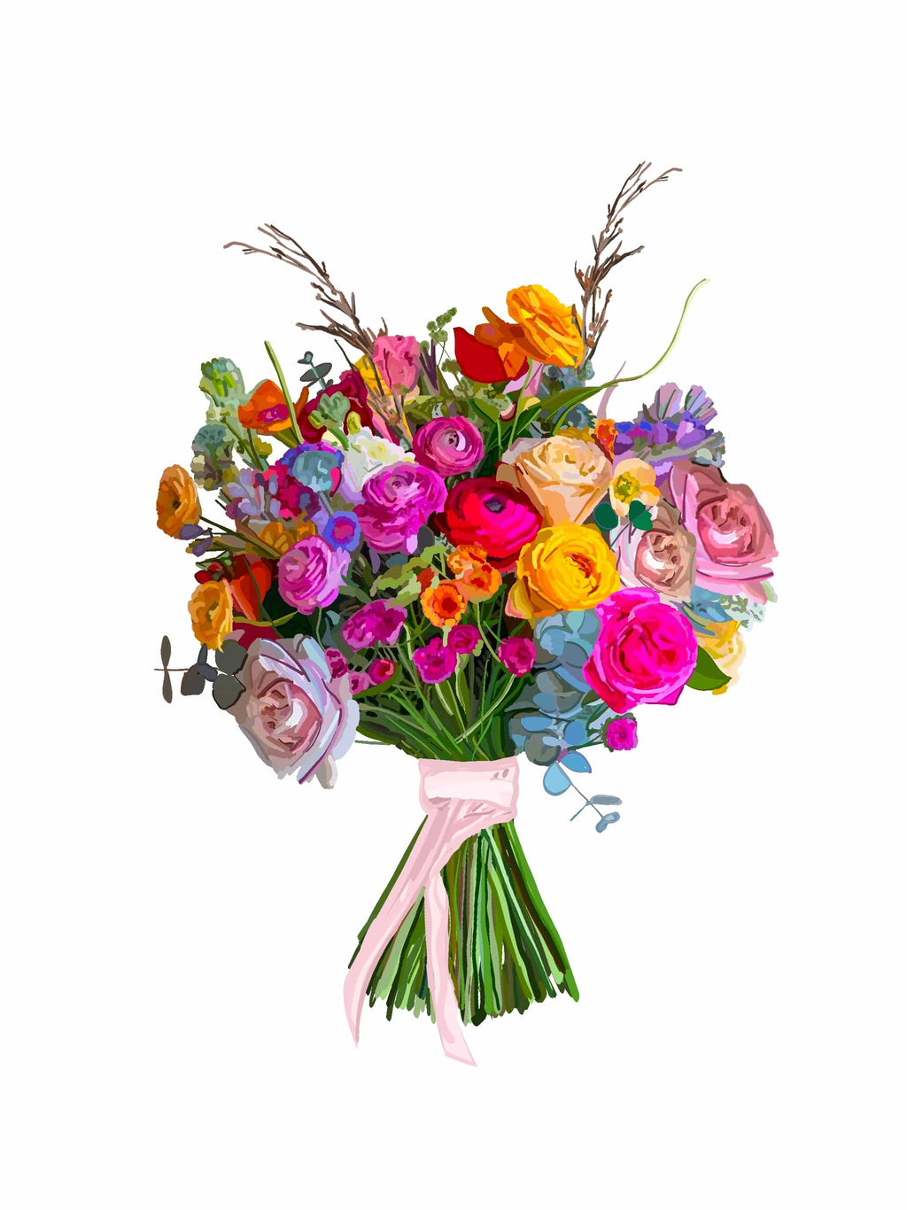 Bailey Made Art Co Beauty in Bloom Bouquet Art Print Art