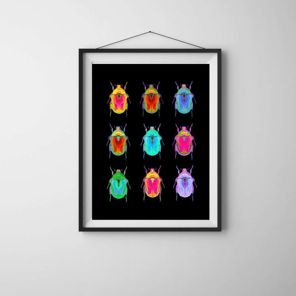 Bailey Made Art Co Beetles on Black Art Print Art