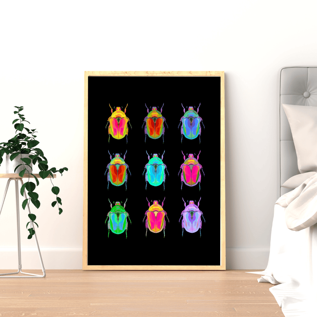 Bailey Made Art Co Beetles on Black Art Print Art