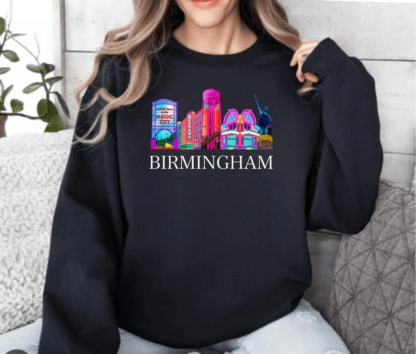 Bailey Made Art Co BHAM ICONS Black Sweatshirt