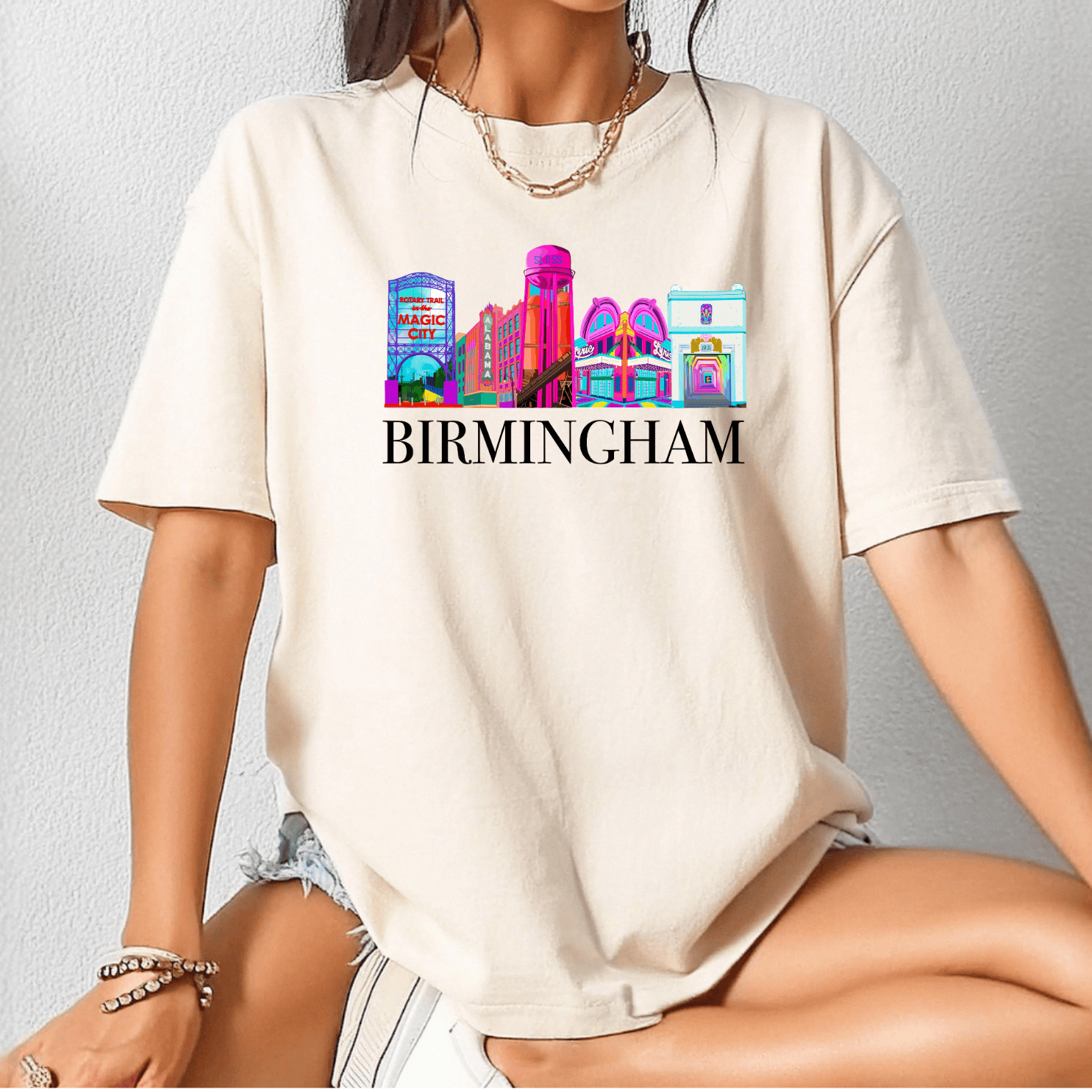 Bailey Made Art Co BHAM ICONS Ivory T Shirt